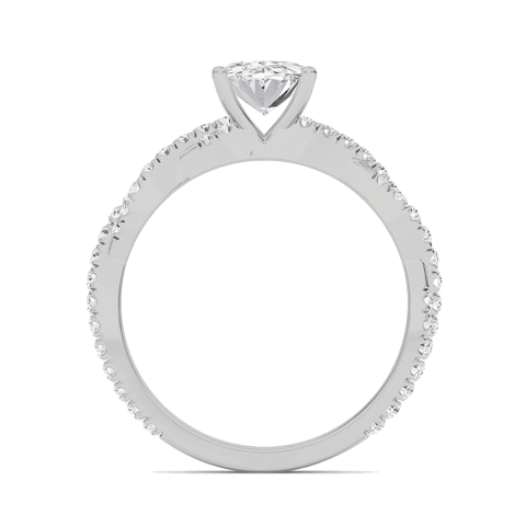 Oval Twisted Band Engagement Ring