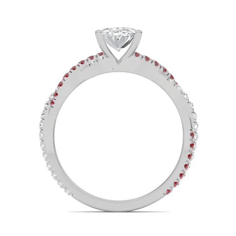 Oval Twisted Band Engagement Ring