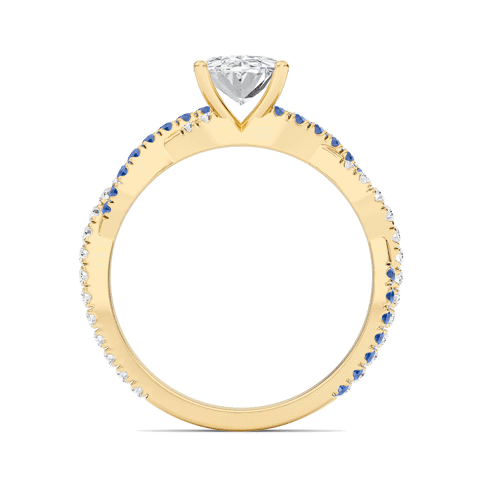 Oval Twisted Band Engagement Ring