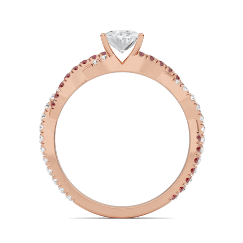 Oval Twisted Band Engagement Ring