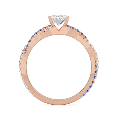 Oval Twisted Band Engagement Ring