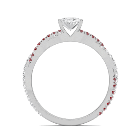 Oval Twisted Band Engagement Ring