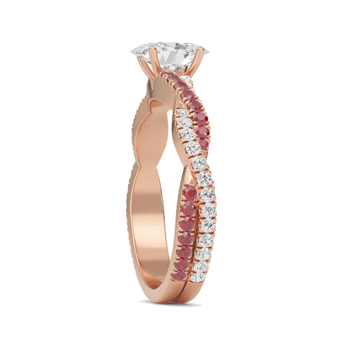 Oval Twisted Band Engagement Ring