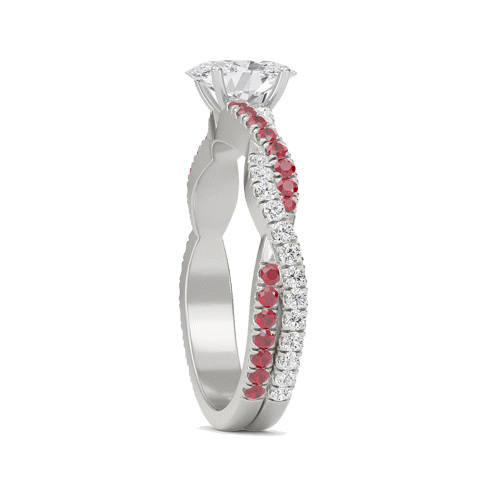 Oval Twisted Band Engagement Ring