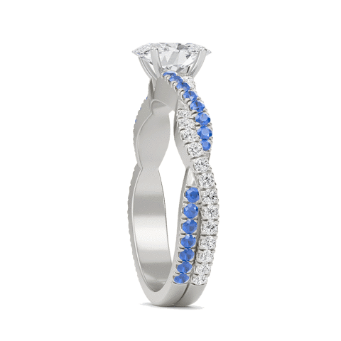 Oval Twisted Band Engagement Ring