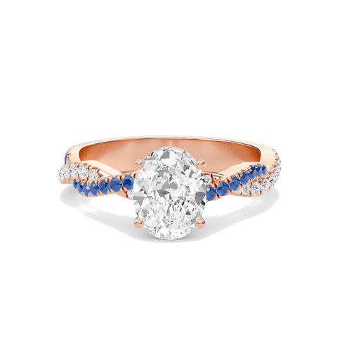 Oval Twisted Band Engagement Ring