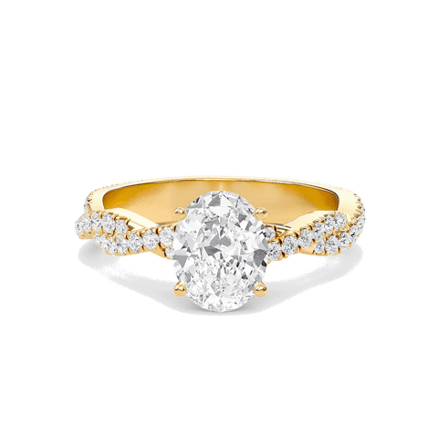 Oval Twisted Band Engagement Ring