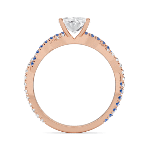 Oval Twisted Band Engagement Ring