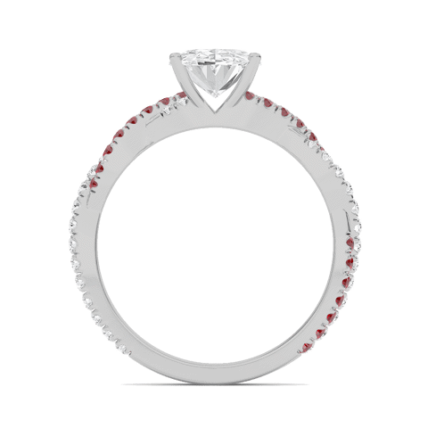 Oval Twisted Band Engagement Ring