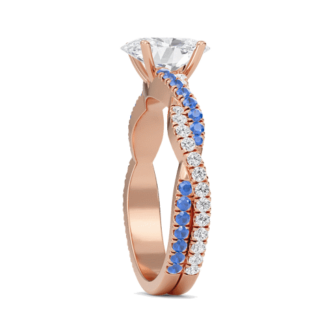 Oval Twisted Band Engagement Ring