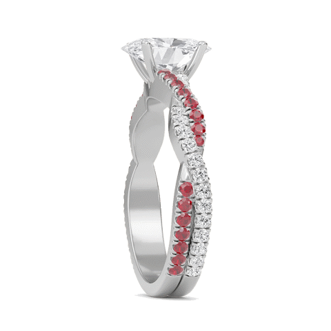 Oval Twisted Band Engagement Ring