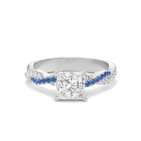 Princess Twisted Band Engagement Ring