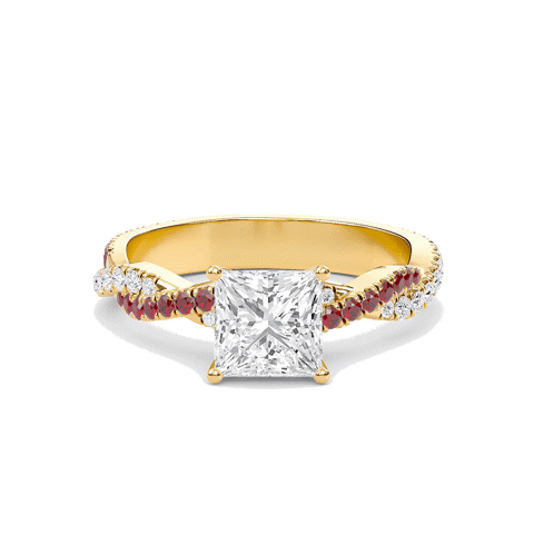 Princess Twisted Band Engagement Ring