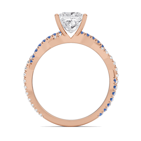 Princess Twisted Band Engagement Ring