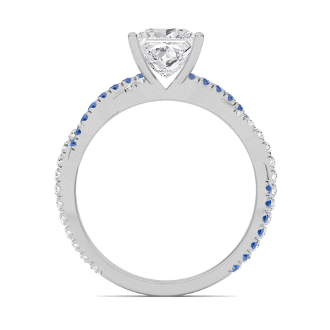 Princess Twisted Band Engagement Ring