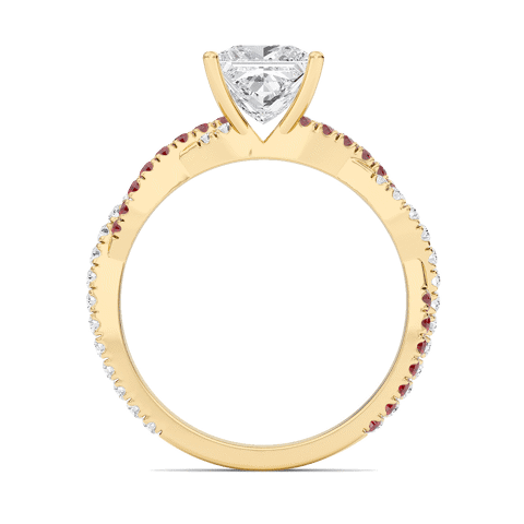 Princess Twisted Band Engagement Ring