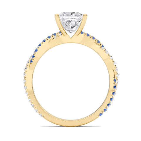 Princess Twisted Band Engagement Ring