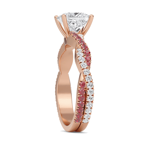 Princess Twisted Band Engagement Ring