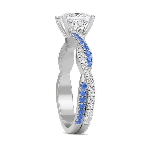 Princess Twisted Band Engagement Ring