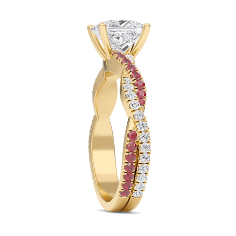 Princess Twisted Band Engagement Ring