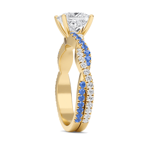 Princess Twisted Band Engagement Ring