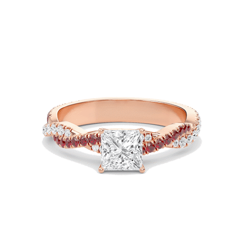 Princess Twisted Band Engagement Ring