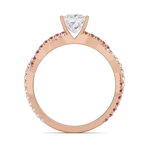 Princess Twisted Band Engagement Ring