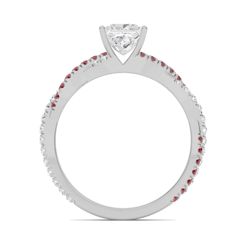 Princess Twisted Band Engagement Ring