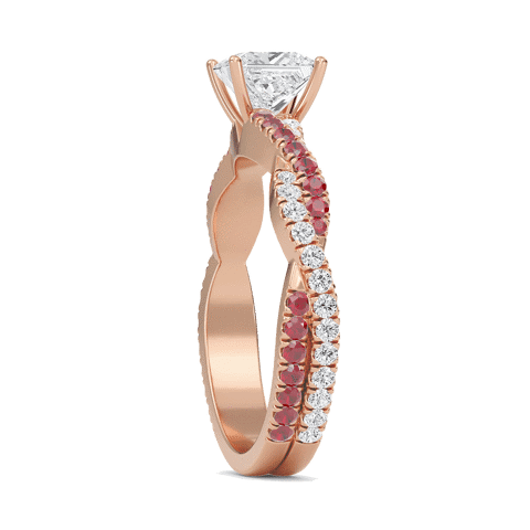 Princess Twisted Band Engagement Ring