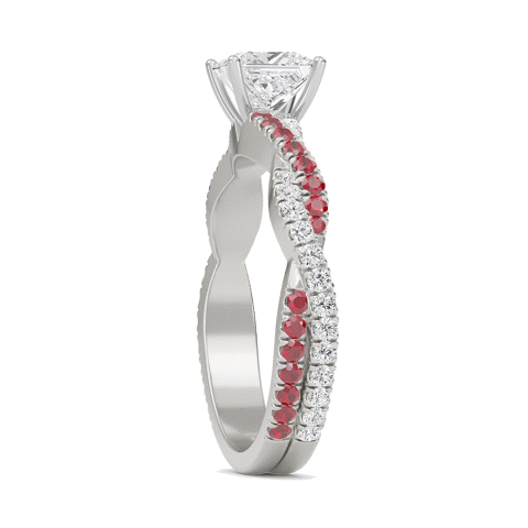 Princess Twisted Band Engagement Ring