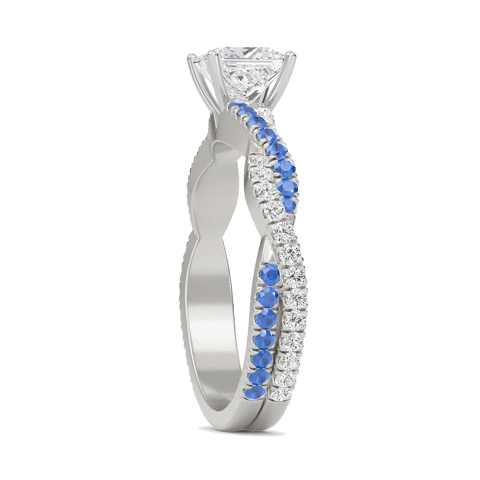 Princess Twisted Band Engagement Ring