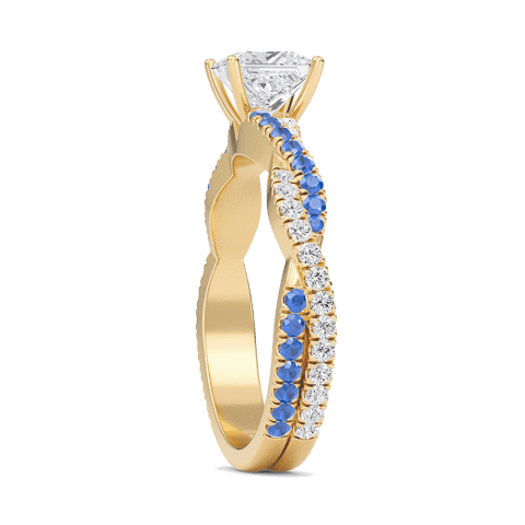 Princess Twisted Band Engagement Ring