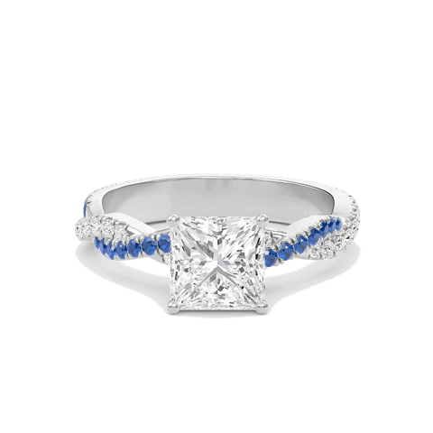 Princess Twisted Band Engagement Ring