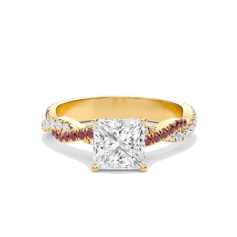 Princess Twisted Band Engagement Ring