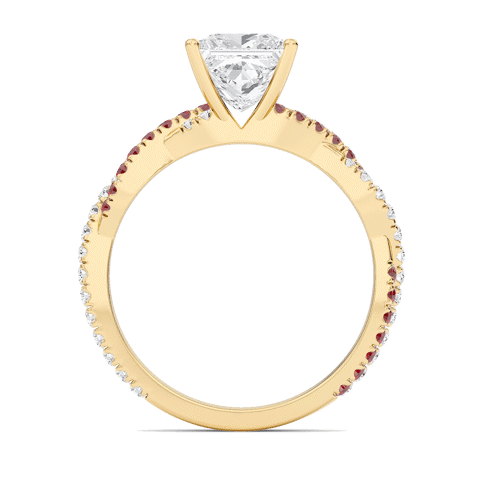 Princess Twisted Band Engagement Ring