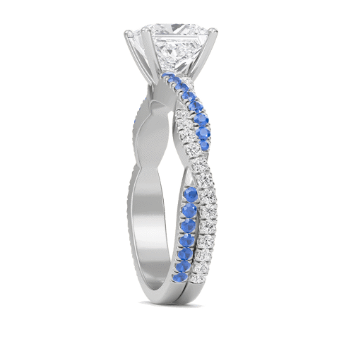 Princess Twisted Band Engagement Ring