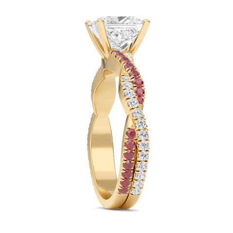 Princess Twisted Band Engagement Ring