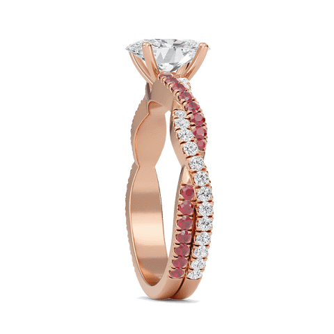 Round Twisted Band Engagement Ring