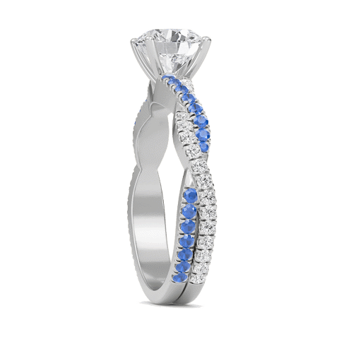 Round Twisted Band Engagement Ring