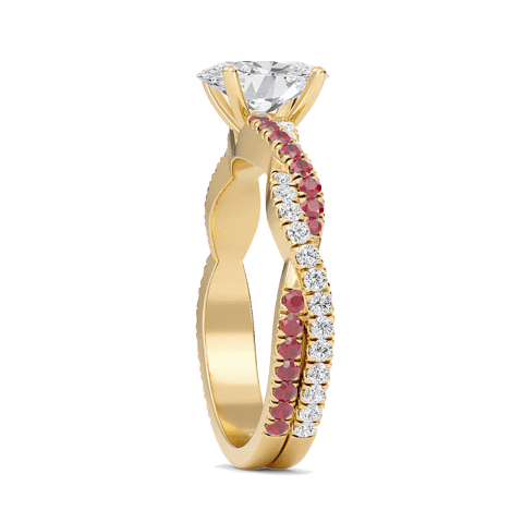 Round Twisted Band Engagement Ring