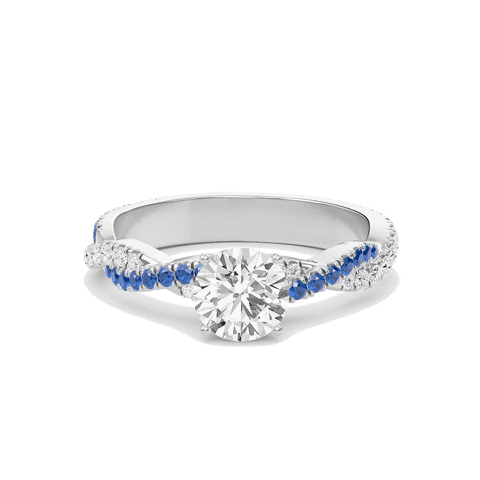 Round Twisted Band Engagement Ring