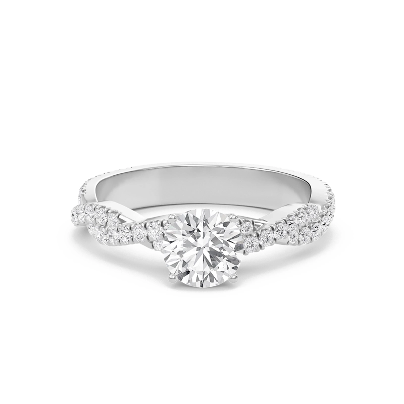 Round Twisted Band Engagement Ring