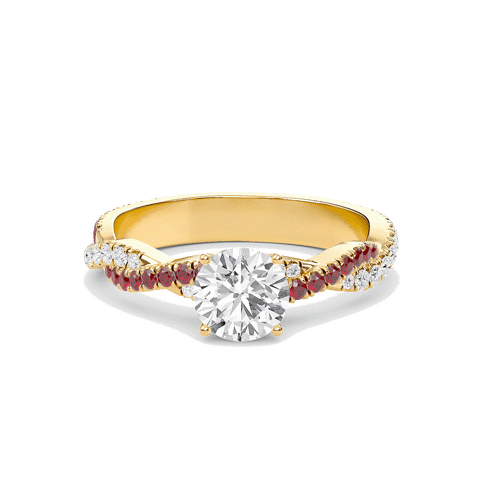 Round Twisted Band Engagement Ring