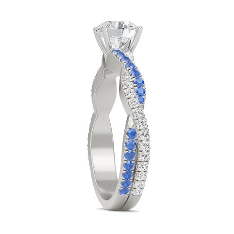 Round Twisted Band Engagement Ring