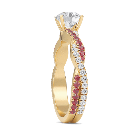 Round Twisted Band Engagement Ring