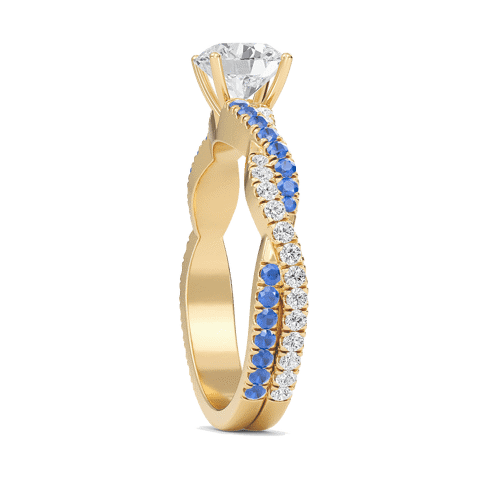 Round Twisted Band Engagement Ring