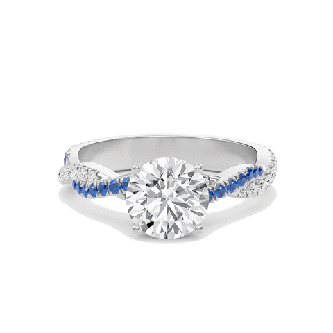 Round Twisted Band Engagement Ring