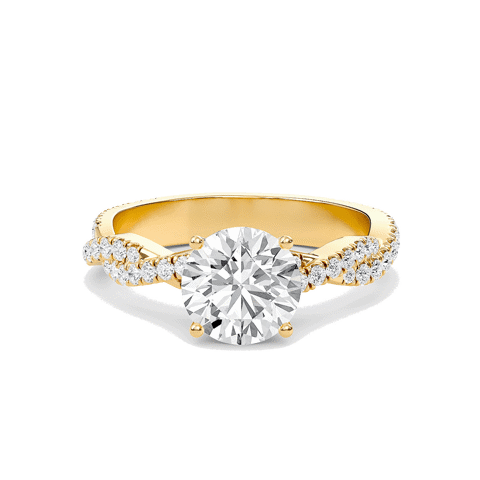Round Twisted Band Engagement Ring