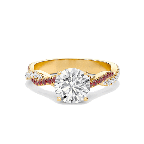 Round Twisted Band Engagement Ring