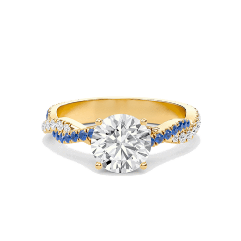 Round Twisted Band Engagement Ring